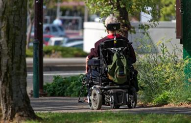 motorized wheelchair wheelchair elderly man