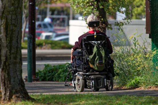motorized wheelchair wheelchair elderly man